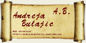 Andreja Bulajić vizit kartica